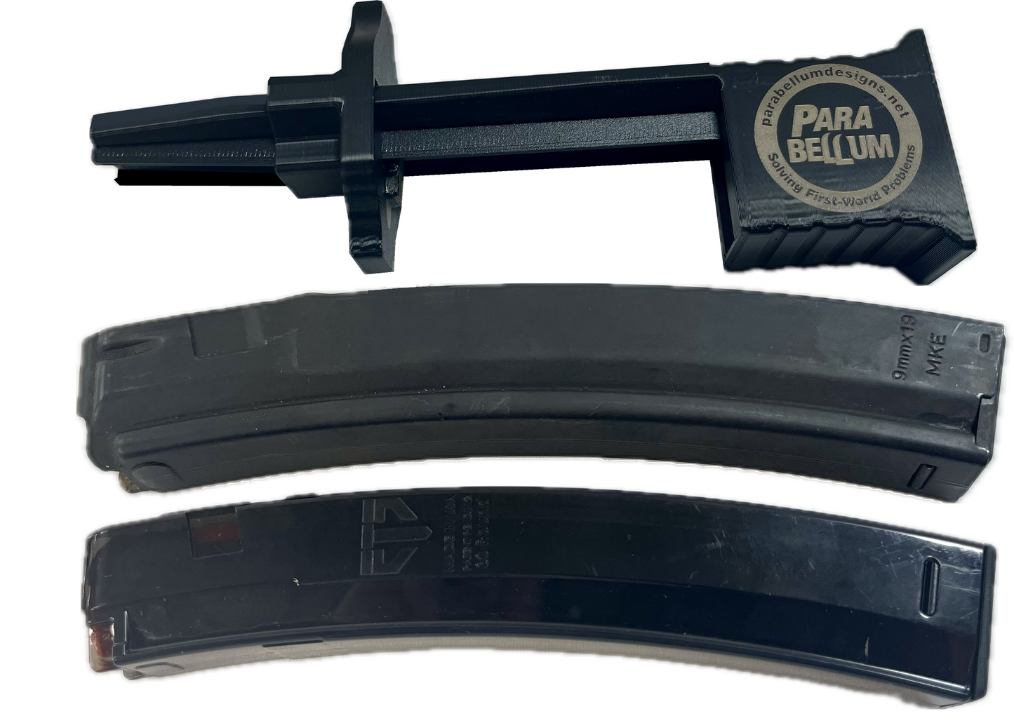 ParaBellum Designs MP5 Speed Loader, Black Plastic Magazine Loading System for H&K MP5 9mm, Includes Loader and Pusher